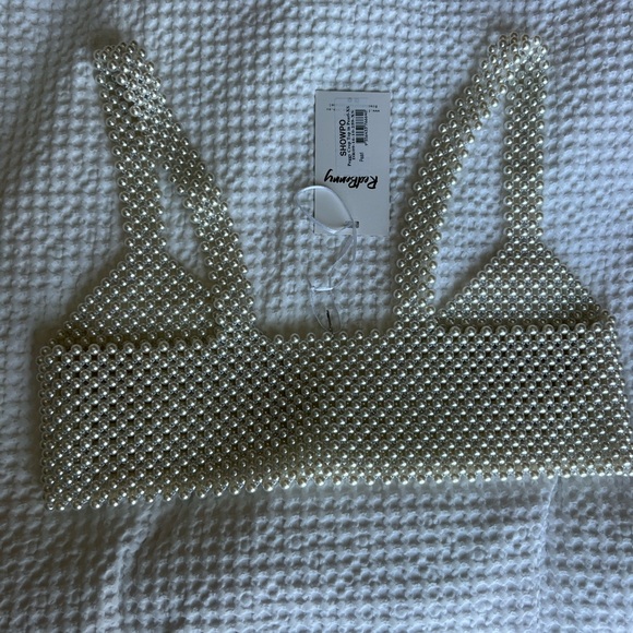 Pearl beaded Women's Top NEW - Picture 4 of 6